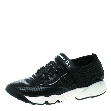 dior black leather sneakers quilted effect